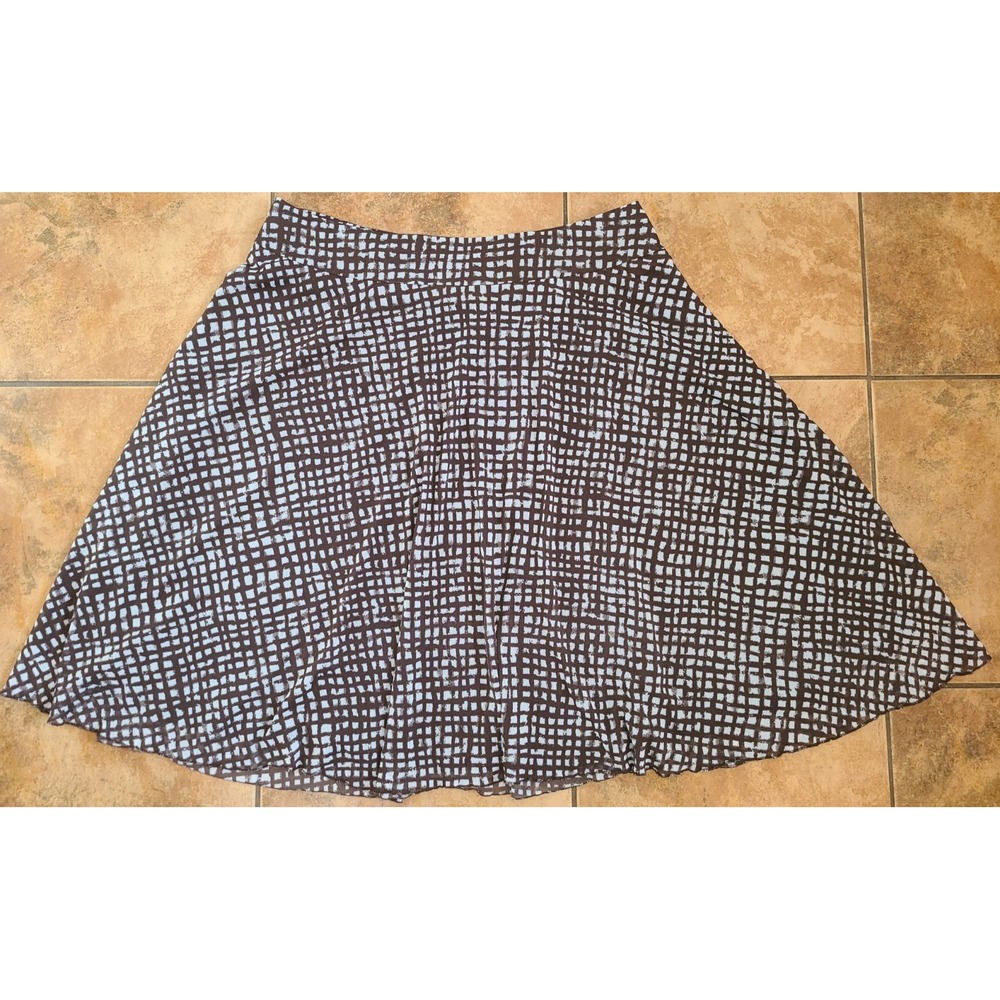 SK14760- PENDLETON Women's Nylon Mesh A-Line Skirt Geometric‎ Brown Size 12 Plus